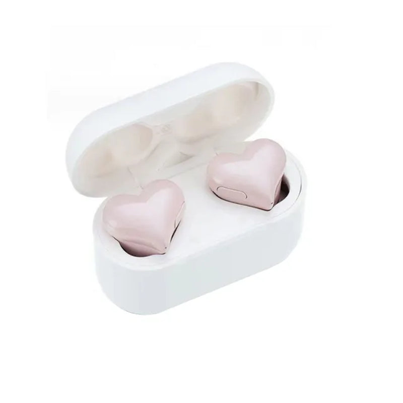 New Heart Shaped Wireless Bluetooth Headphones Heart Shaped Earphones Woman Earphone High Quality Heart Earbuds Girl Gift