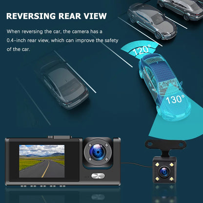 2" Car Dual Camera Dash Cam Front and Backup 1080P Driving Recorder DVR 150° Wide Angle Night Vision Loop Recording